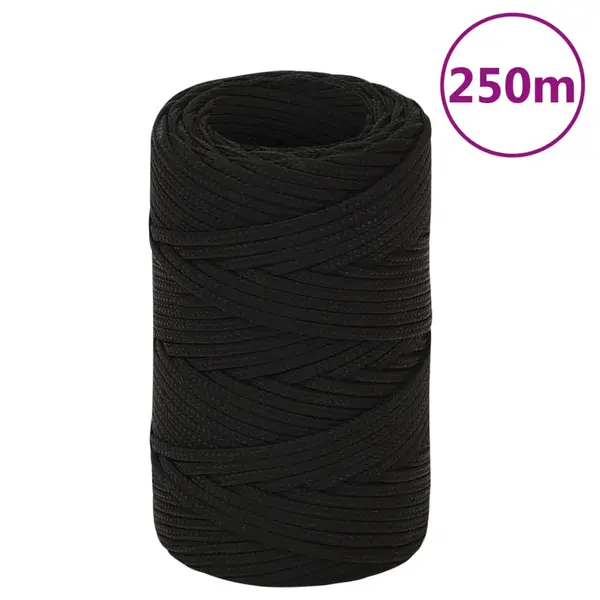 Gossi franghie de lucru, negru, 2 mm, 250 m, poliester