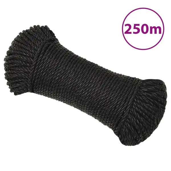 Gossi franghie de lucru, negru, 3 mm, 250 m, polipropilena