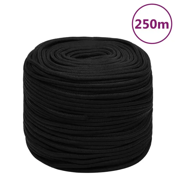 Gossi franghie de lucru, negru, 8 mm, 250 m, polipropilena