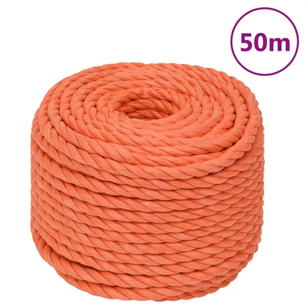 Gossi franghie de lucru, portocaliu, 12 mm, 50 m, polipropilena