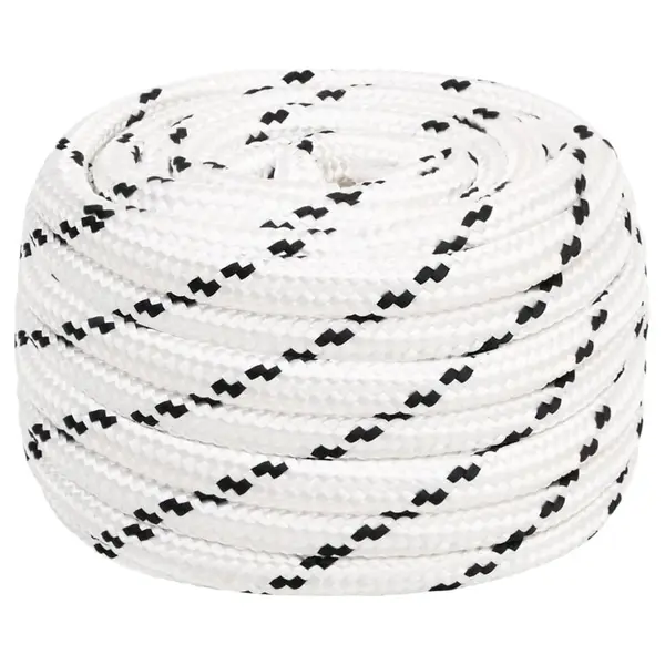 Gossi franghie impletita pentru barca, alb, 16 mm x 50 m, poliester