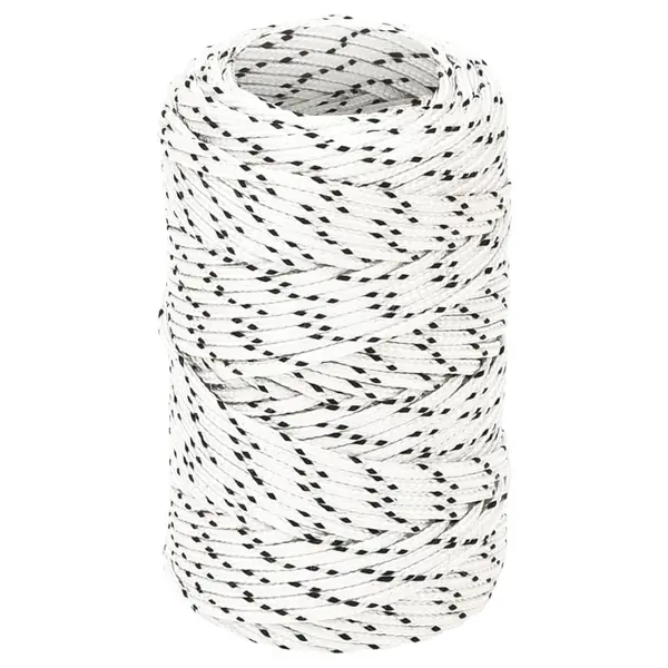 Gossi franghie impletita pentru barca, alb, 2 mm x 50 m, poliester