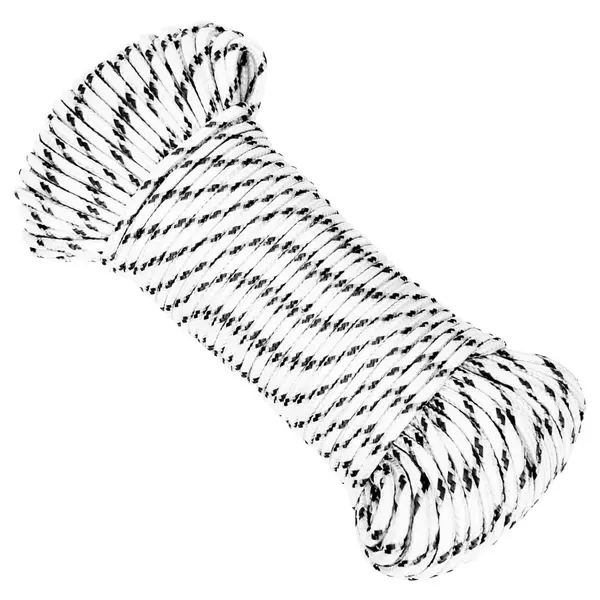Gossi franghie impletita pentru barca, alb, 5 mm x 100 m, poliester