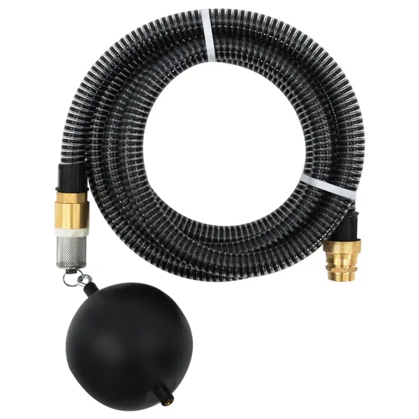 Gossi furtun de aspiratie cu racorduri din alama, negru 1,1 15 m pvc