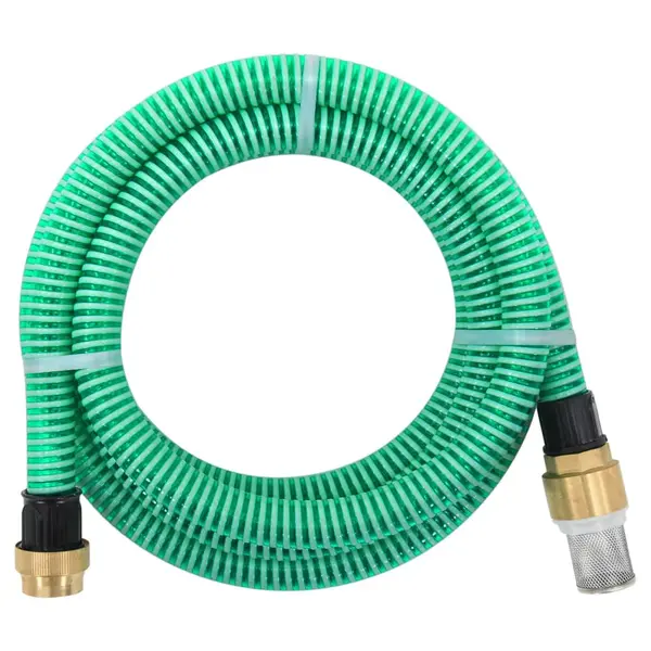 Gossi furtun de aspiratie cu racorduri din alama, verde 1,1 5 m, pvc