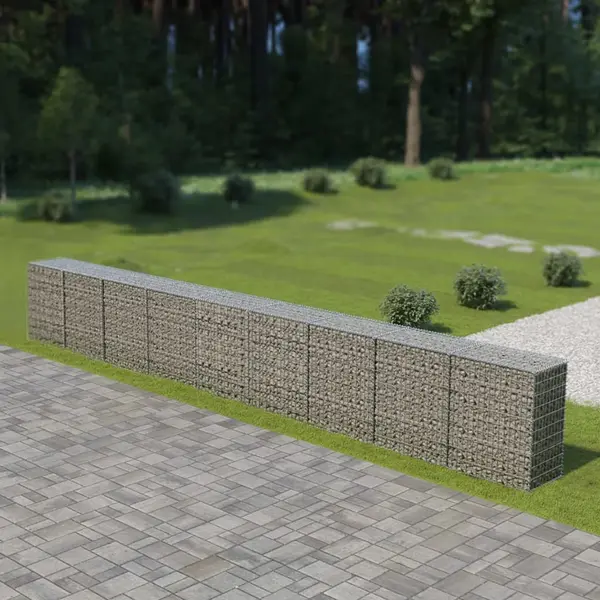 Gossi gabion perete cu capace, 900 x 50 x 100 cm, otel galvanizat