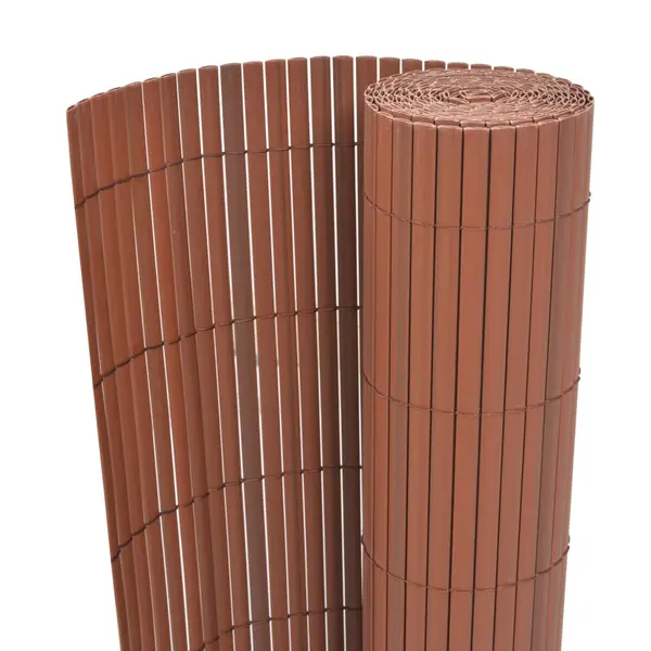 Gossi gard de gradina cu doua fete, maro, 90 x 500 cm, pvc