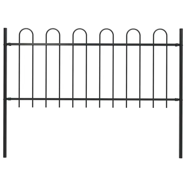 Gossi gard de gradina cu varf curbat, negru, 1,7 m, otel
