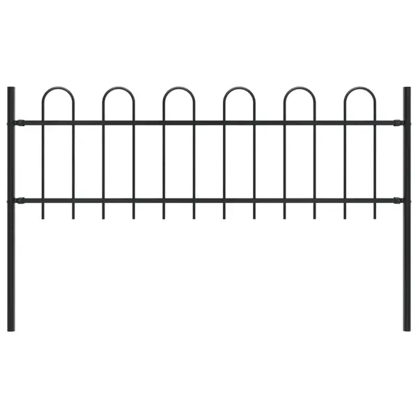 Gossi gard de gradina cu varf curbat, negru, 1,7 m, otel