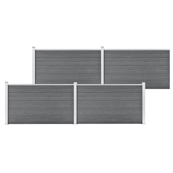 Gossi gard de gradina, gri, 699 x 106 cm, wpc
