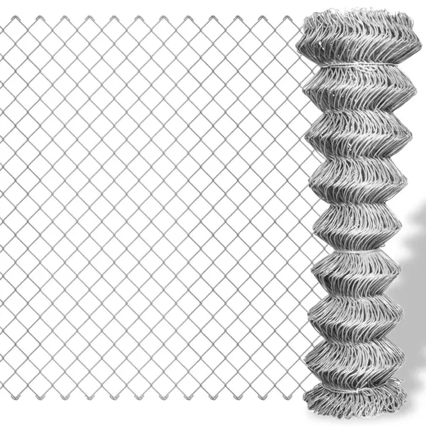 Gossi gard de legatura din plasa, argintiu, 15x0,8 m, otel galvanizat