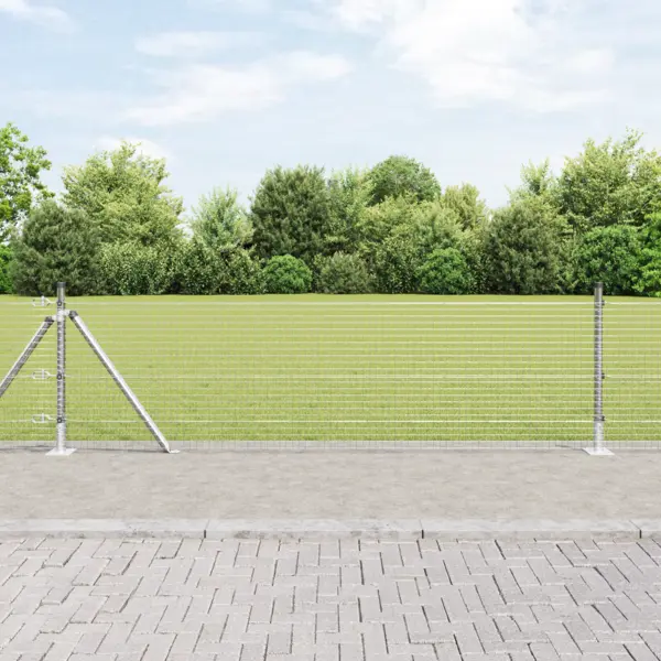 Gossi gard de otel sudat cu 7 stalpi cu flanse 0.4x10 m otel galvanizat