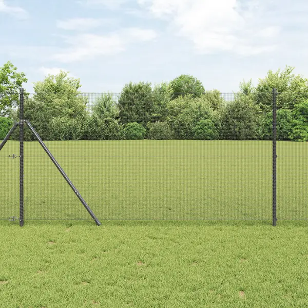Gossi gard din fibra sudata cu 13 stalpi gri 1.2x50 m otel