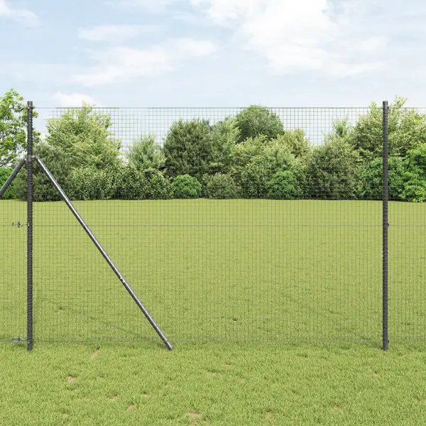 Gossi gard din fibra sudata cu 13 stalpi gri 1.5x25 m otel