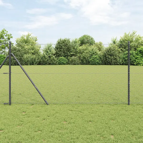 Gossi gard din otel hexagonal cu 7 stalpi 1,2x25 m gri