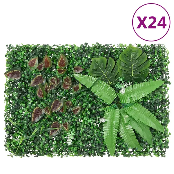 Gossi gard din plante artificiale, 24 buc., verde, 40x60 cm