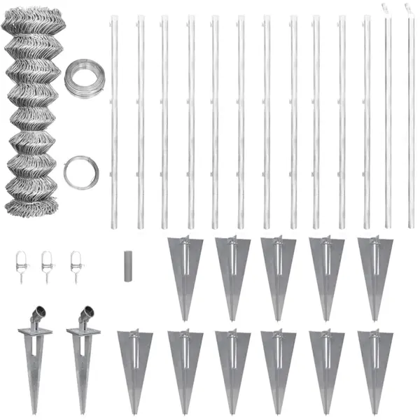 Gossi gard din plasa cu stalpi si tarusi, 25x1,25 m, otel galvanizat
