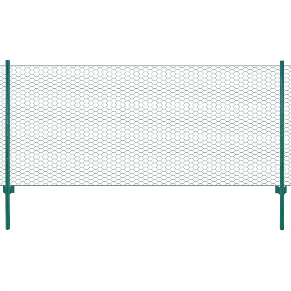 Gossi gard din plasa de sarma cu stalpi, verde, 25 x 0,5 m, otel