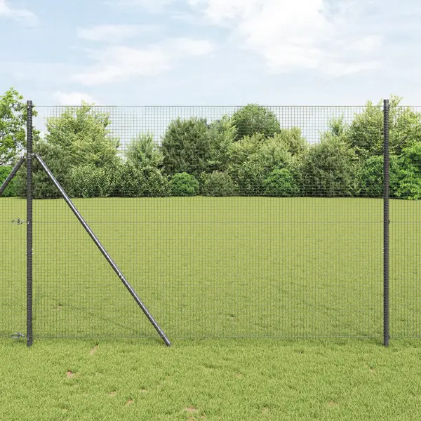 Gossi gard din sarma sudata cu 13 stalpi gri 1.4x50 m otel