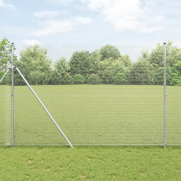 Gossi gard din sarma sudata cu 7 stalpi 1.5x10 m otel galvanizat