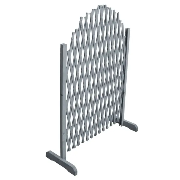 Gossi gard din spalier, gri,1,8 x 1 m, lemn masiv de brad