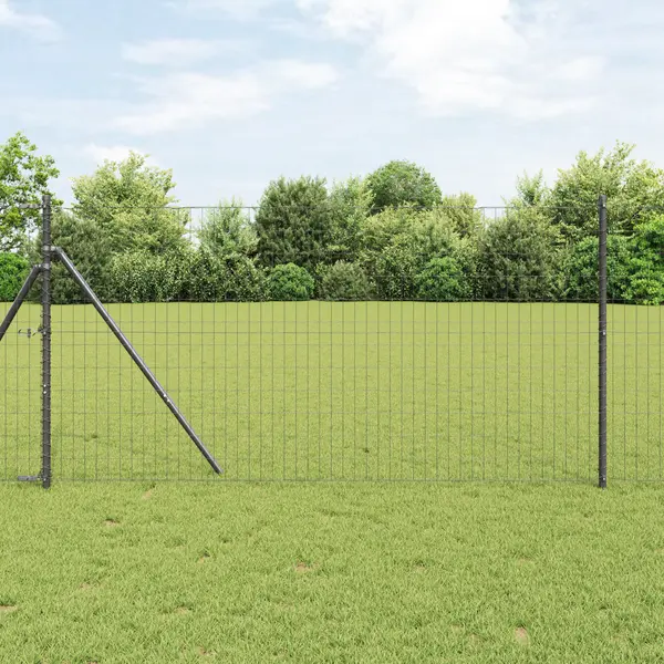 Gossi gard euro cu 13 stalpi 1x25 m otel galvanizat gri