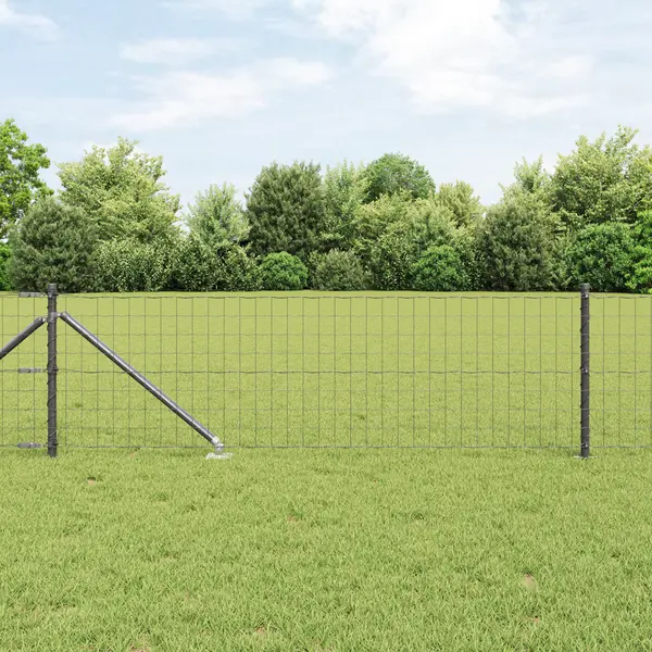 Gossi gard euro cu 13 stalpi cu varf 0.6x25 m otel galvanizat gri