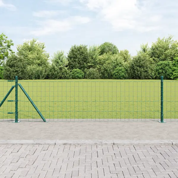 Gossi gard euro cu 7 stalpi flansati 0.6x10 m din otel galvanizat