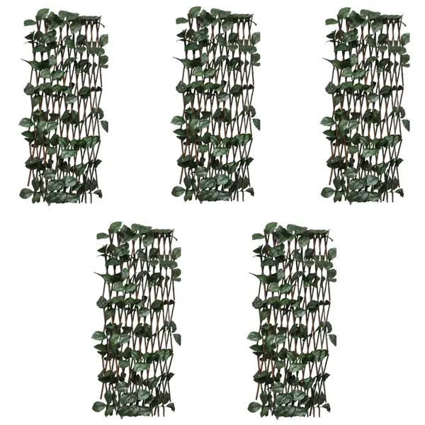 Gossi garduri cu zabrele, frunze artificiale, 5 buc.,180x60cm, salcie
