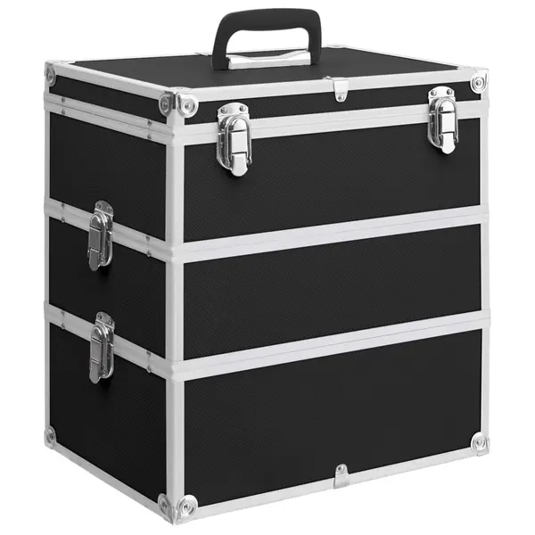 Gossi geanta de cosmetice, 37 x 24 x 40 cm, negru, aluminiu