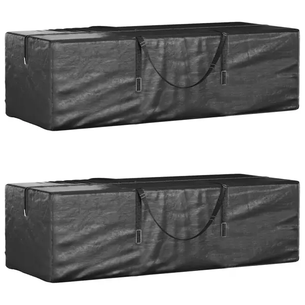 Gossi genti depozitare perne, 2 buc., negru 135x40x55 cm polietilena