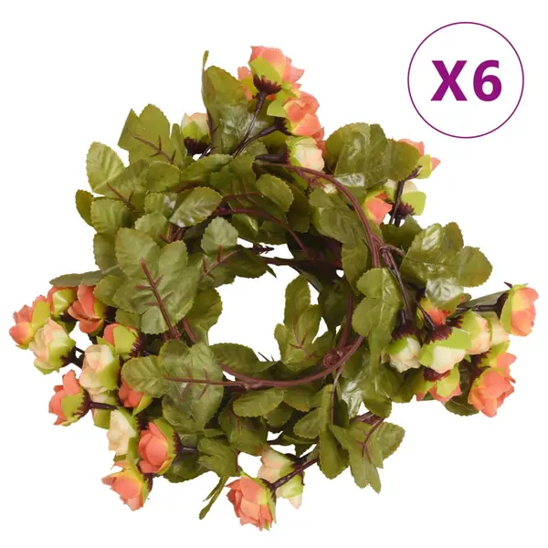 Gossi ghirlande de flori de craciun, 6 buc., rosu apus soare, 215 cm