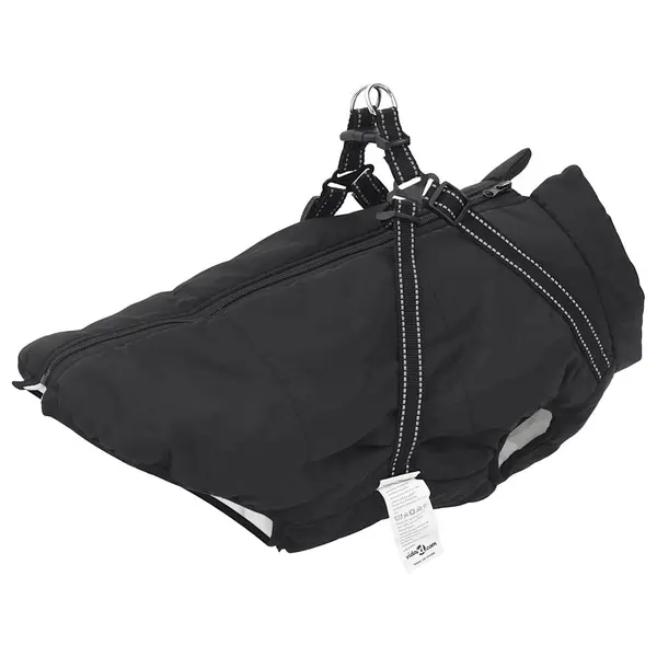 Gossi haina caini cu ham impermeabila reflectorizanta, negru, 3xl
