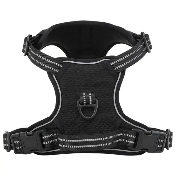 Gossi ham pentru caini cu plumb si guler, reglabil, negru, xl