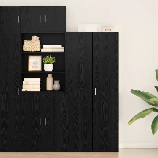 Gossi highboard stejar negru 40x42.5x185 cm lemn prelucrat