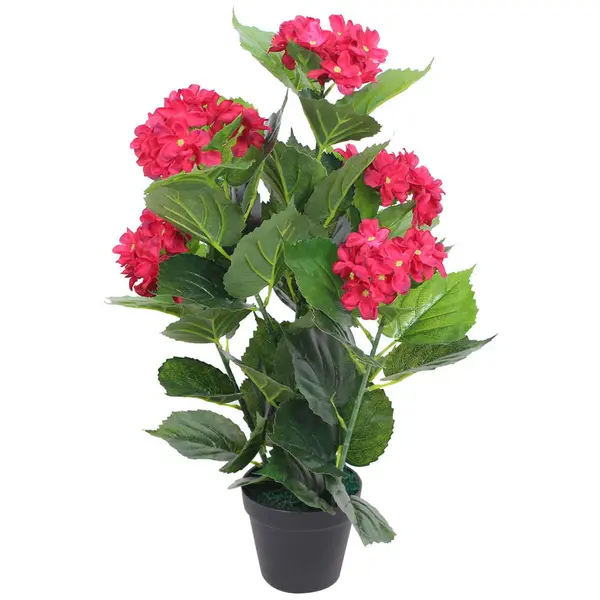 Gossi hortensie artificiala cu ghiveci 60 cm, rosie