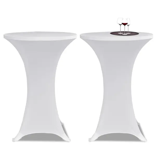 Gossi husa de masa cu picior Ø60 cm, 2 buc., alb, elastic