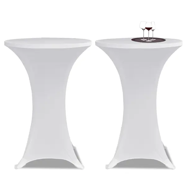 Gossi husa de masa cu picior Ø70 cm, 2 buc., alb, elastic