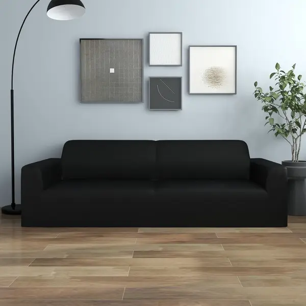 Gossi husa elastica pentru canapea cu 3 locuri poliester jersey negru