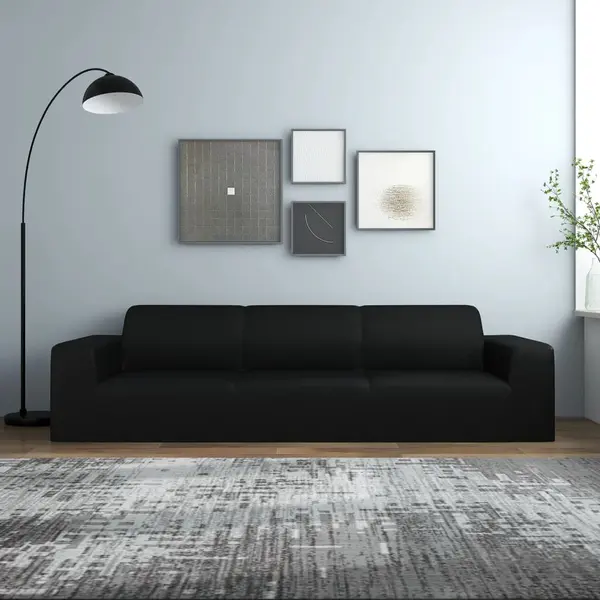 Gossi husa elastica pentru canapea cu 4 locuri poliester jersey negru