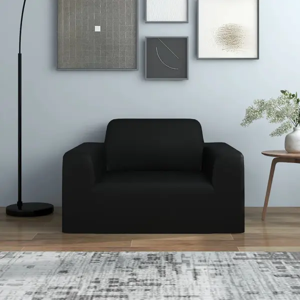Gossi husa elastica pentru canapea, negru, tricot poliester