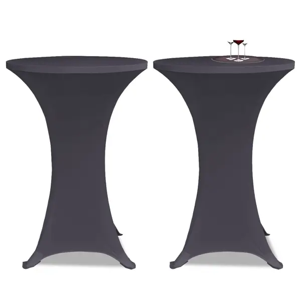 Gossi husa elastica pentru masa, 2 buc., antracit, 80 cm