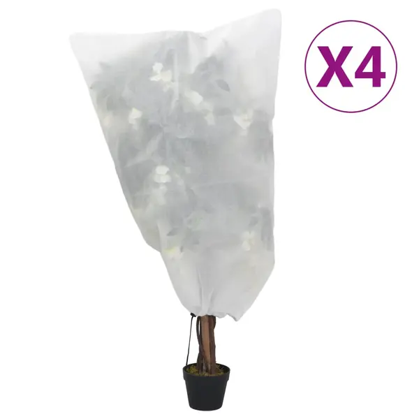 Gossi huse de fleece pentru plante cu snur 4 buc 70 g/m2 0,8x1 m