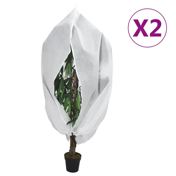 Gossi huse de plante din fleece cu fermoar 2 buc 70 g/m2 3,14x2,5 m