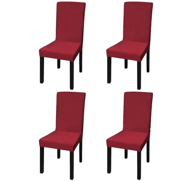 Gossi huse de scaun elastice drepte, 4 buc., rosu bordo
