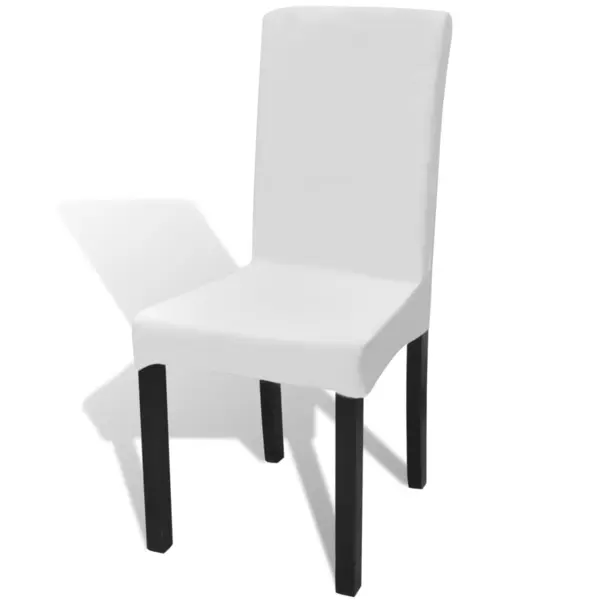 Gossi huse de scaun elastice drepte, 6 buc., alb