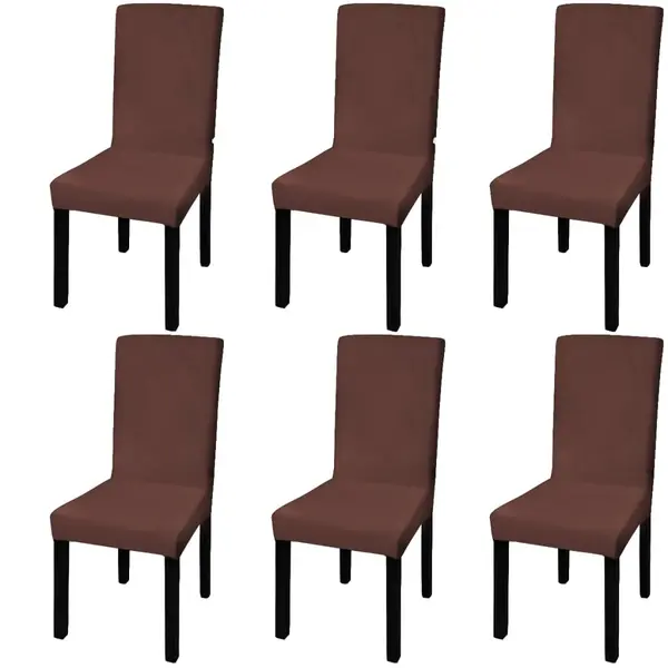 Gossi huse de scaun elastice drepte, 6 buc., maro