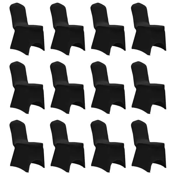 Gossi huse elastice pentru scaun, 12 buc., negru