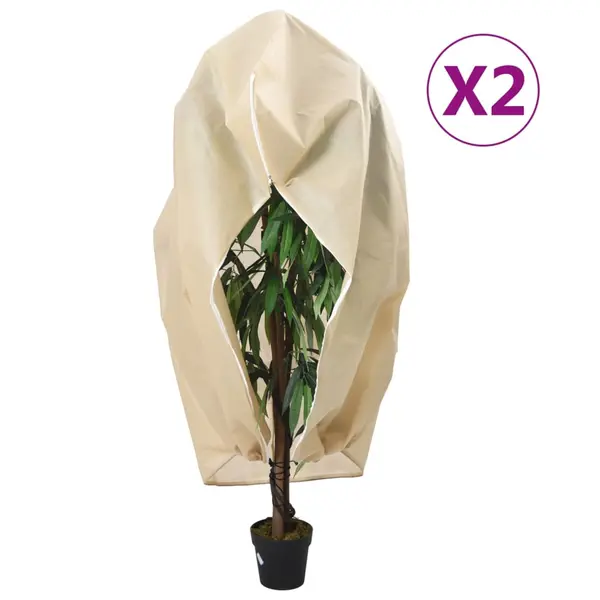 Gossi huse pentru plante din fleece cu fermoar 2 buc 70 g/m2 2,36x2 m