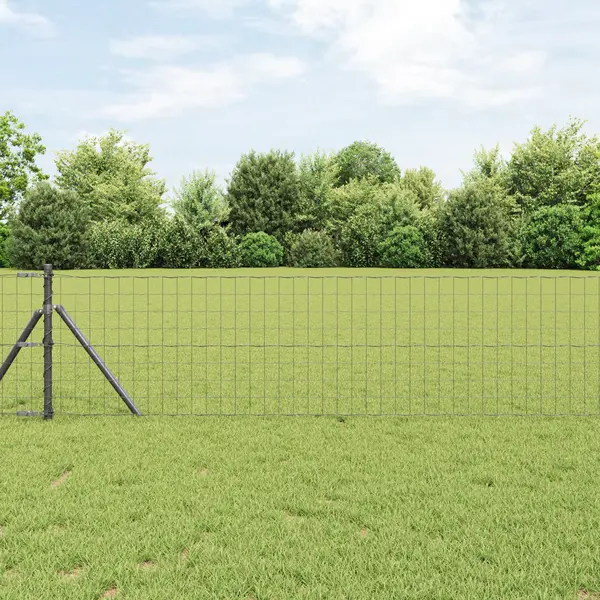 Gossi imprejmuire euro cu 13 stalpi 0.4x50 m otel galvanizat gri
